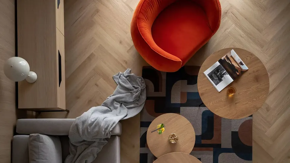Wnętrze apartamentu Rosa Style w Rowach widziane z góry